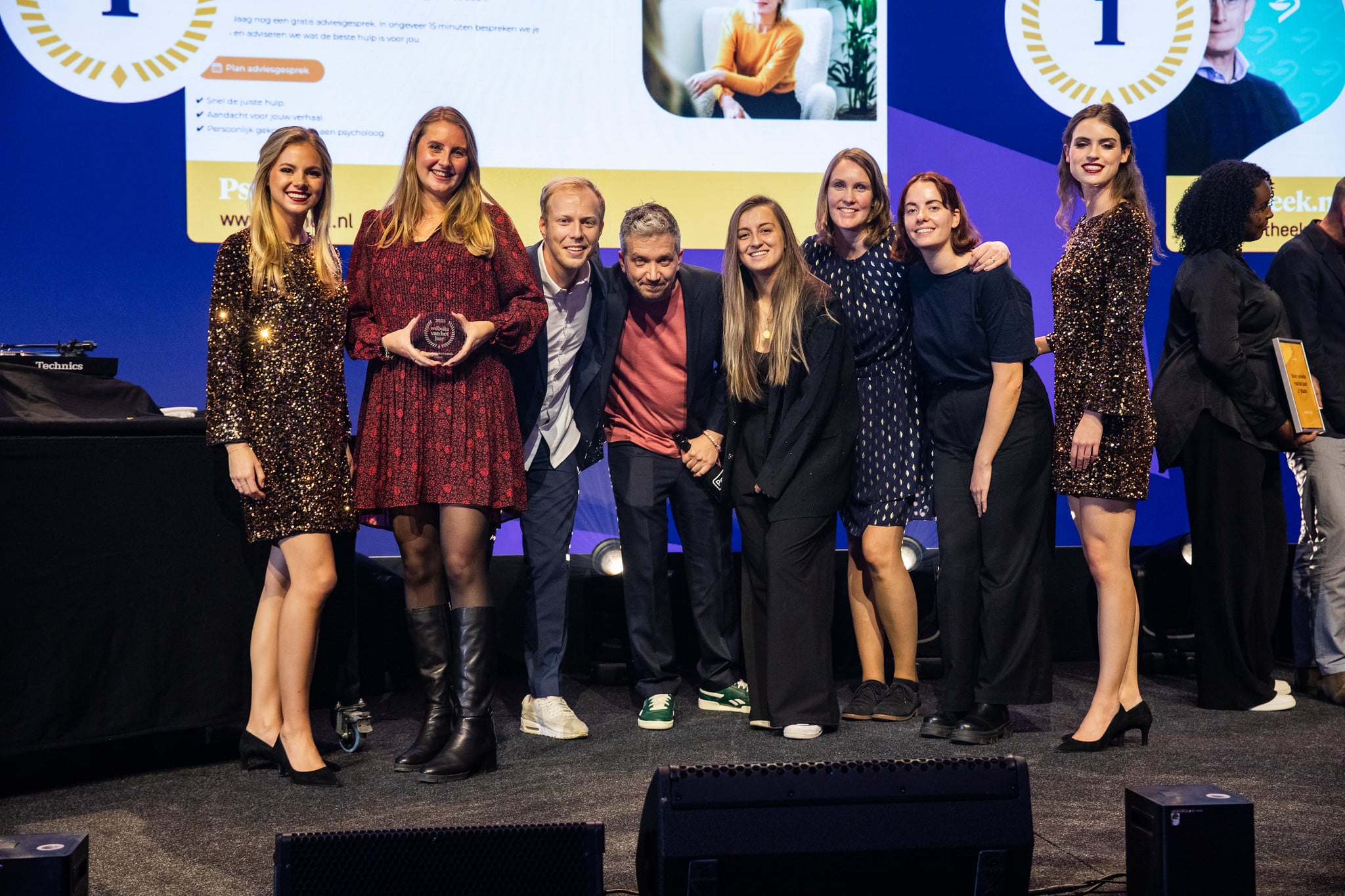 Het marketingteam van Psyned tijdens de Website van het Jaar award uitreiking
